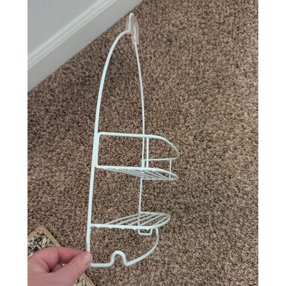 Unbranded Shower Caddy Unisex OS White Metal Wire‎ 2-Tier Hanging Organizer